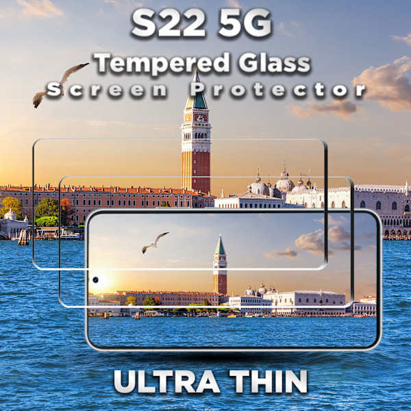 2-Pack SAMSUNG S22 Skærmbeskyttelse - Hærdet Glas 9H - Super kvalitet 3D