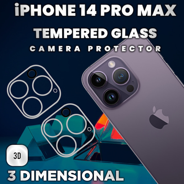 2-Pack Iphone 14 Pro Max Linsskydd - 9H Härdat glas- Super 3D Linsskydd