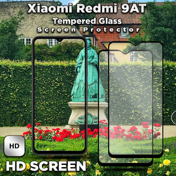 2 Pack Xiaomi Redmi 9AT - Härdat Glas 9H - Super kvalitet 3D Skärmskydd