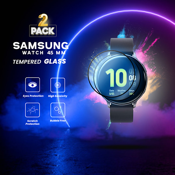 2 Pack Samsung Watch 45mm - Härdat glas 9H - Super kvalitet