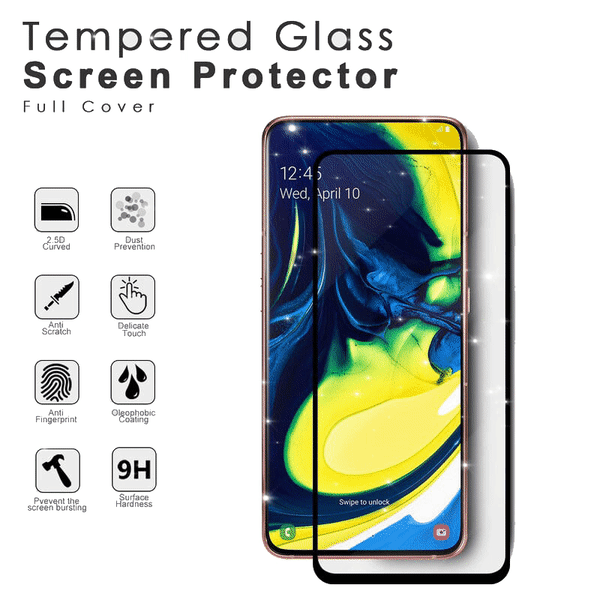 1-Pack SAMSUNG GALAXY A80 Skærmbeskyttelse - Hærdet Glas 9H - Super kvalitet 3D