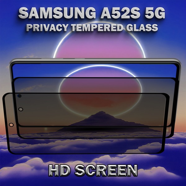 2-Pack Privacy Skärmskydd For Samsung A52S (5G) - Härdat Glas 9H - Super Kvalitet 3D