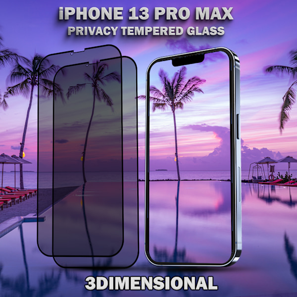 2-Pack Privacy Skärmskydd For iPhone 13 Pro Max - Härdat Glas 9H - Super Kvalitet 3D