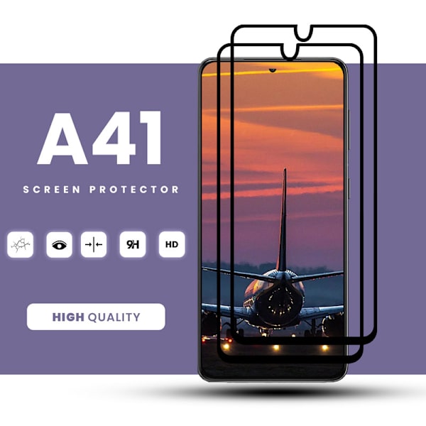 2-Pack SAMSUNG GALAXY A41 Skærmbeskyttelse - Hærdet Glas 9H - Super kvalitet 3D