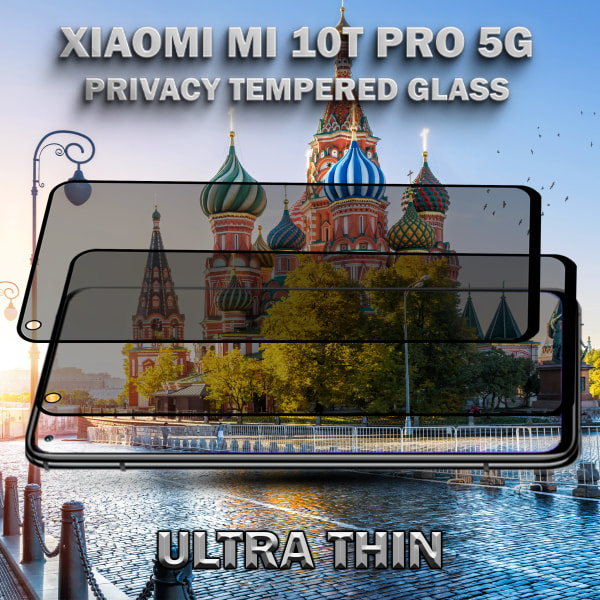 2-Pack Privacy Skärmskydd For Xiaomi Mi 10T Pro (5G) - Härdat Glas 9H - Super Kvalitet 3D