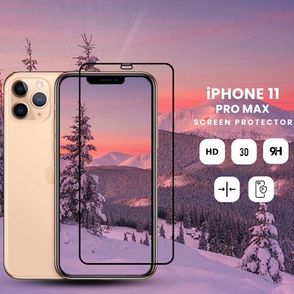 IPhone 11 Pro Max - Härdat Glas 9H -Super Kvalitet 3D Skärmskydd