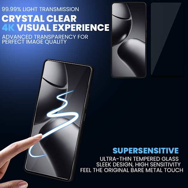 2-Pack Xiaomi Redmi 14T Skærmbeskyttelse & 2-Pack linsebeskyttelse - Hærdet Glas 9H - Super kvalitet 3D