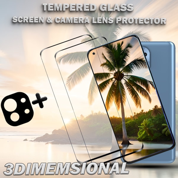 2-Pack XIAOMI MI 11 LITE Skærmbeskyttelse & 1-Pack linsebeskyttelse - Hærdet Glas 9H - Super kvalitet 3D
