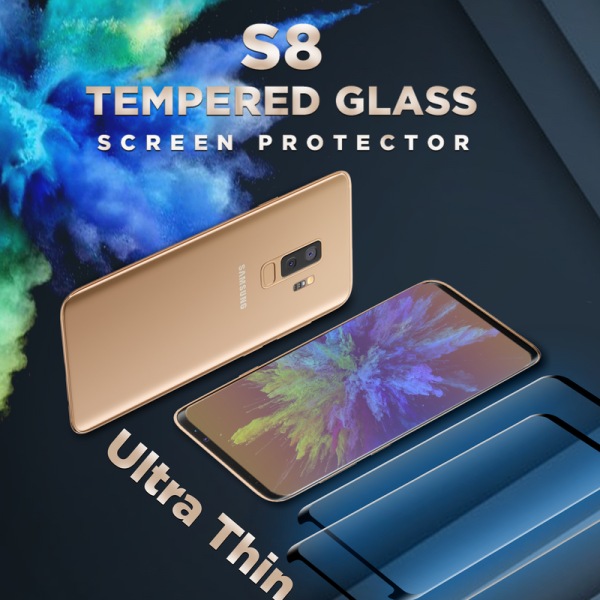 2 Pack Samsung S8 - Härdat glas 9H–Super kvalitet 3D Skärmskydd