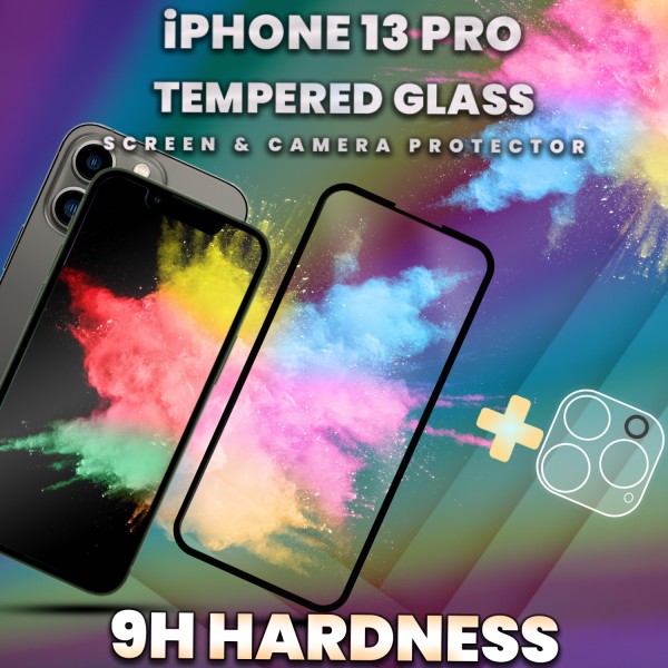 1-Pack iPhone 13 Pro - Skärmskydd & 1-Pack linsskydd - 9H Glas