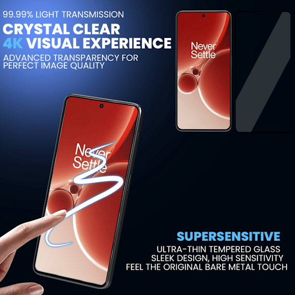 2-Pack ‏‏ONEPLUS NORD 4 Näytönsuoja - Karkaistu Lasi 9H - Super laatu 3D