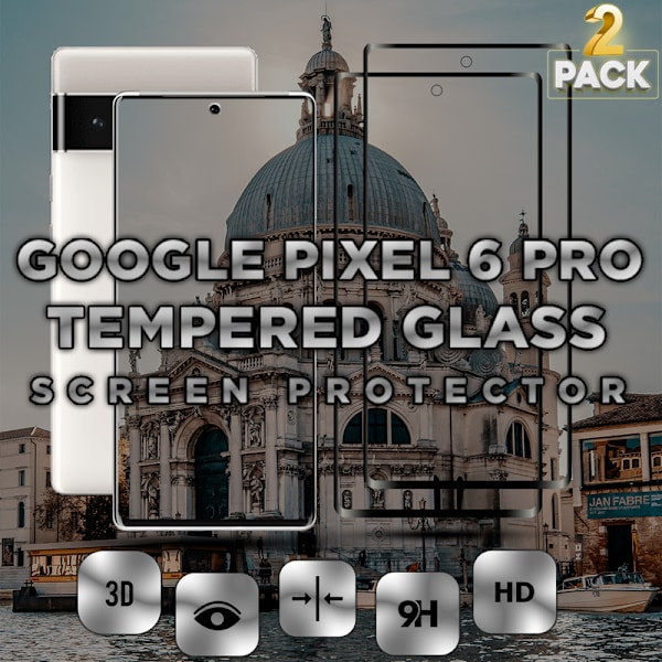 2 Pack Google Pixel 6 Pro - Härdat glas 9H - Super kvalitet 3D