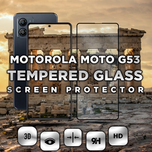 Motorola Moto G53 - Härdat Glas 9H - Super kvalitet 3D Skärmskydd