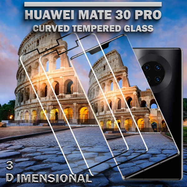2-Pack Huawei Mate 30 Pro - Härdat Glas 9H – Super kvalitet 3D Skärmskydd