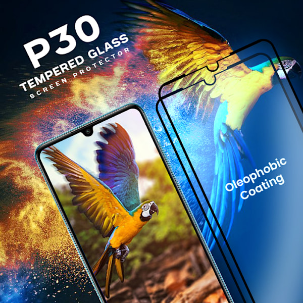 2-Pack HUAWEI P30 Skærmbeskyttelse - Hærdet Glas 9H - Super kvalitet 3D