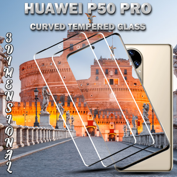 2-Pack Huawei P50 Pro - Härdat Glas 9H – 3D Super kvalitet Skärmskydd