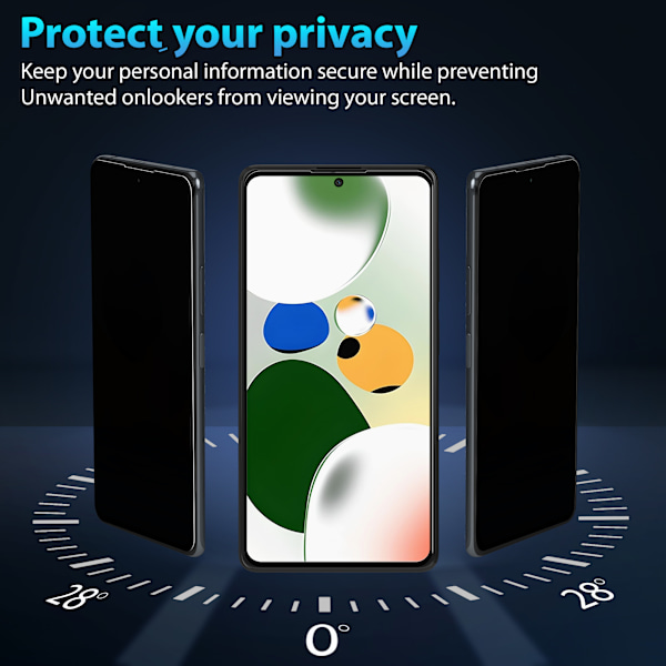 1-Pack Xiaomi Poco X6 Pro Privacy Skærmbeskyttelse - Hærdet Glas 9H - Super kvalitet 3D