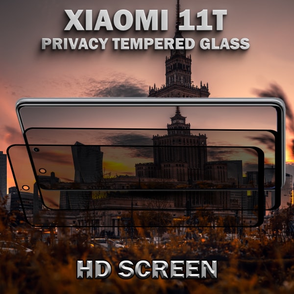 2-Pack Privacy Skärmskydd For Xiaomi 11T - Härdat Glas 9H - Super Kvalitet 3D