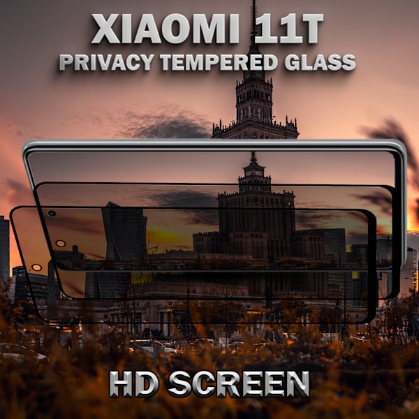 2-Pack Privacy Skärmskydd For Xiaomi 11T - Härdat Glas 9H - Super Kvalitet 3D