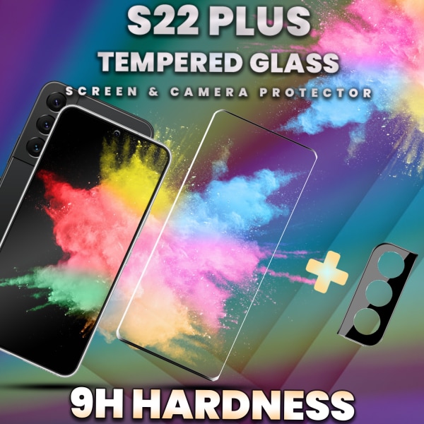 1-Pack Samsung S22 Plus Skärmskydd & 1-Pack linsskydd - 9H Glas