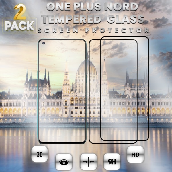 2-Pack OnePlus Nord - Härdat Glas 9H - Super kvalitet 3D Skärmskydd