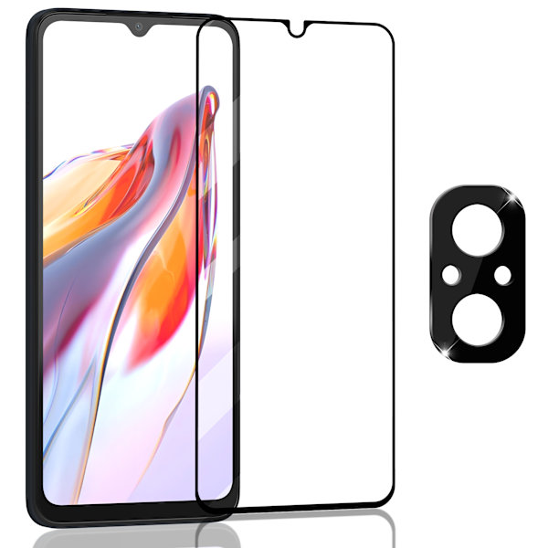1-Pack Xiaomi Redmi 12C 5G Skärmskydd & 1-Pack linsskydd - Härdat Glas 9H - Super kvalitet 3D