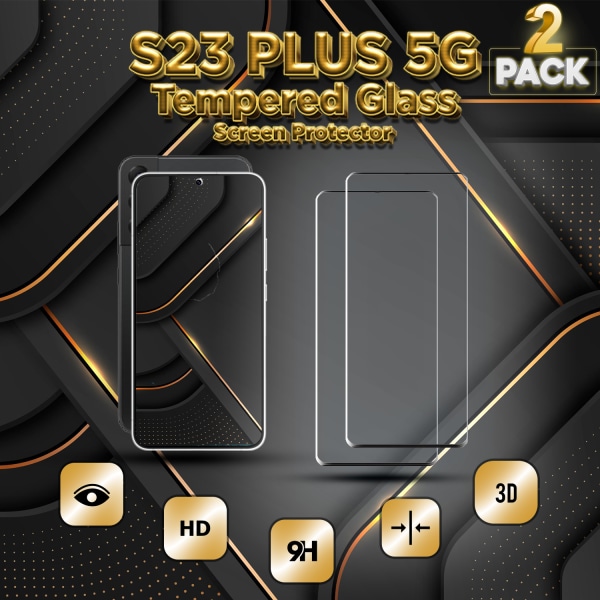2-Pack Samsung S23 Plus 5G - 9H Härdat Glass - 3D Super Kvalitet Skärmskydd