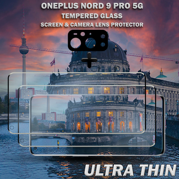 2-Pack ONEPLUS 9 PRO Skærmbeskyttelse & 1-Pack linsebeskyttelse - Hærdet Glas 9H - Super kvalitet 3D