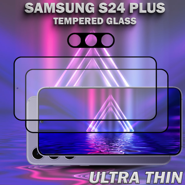 2-Pack SAMSUNG S24 PLUS Skærmbeskyttelse & 1-Pack linsebeskyttelse - Hærdet Glas 9H - Super kvalitet 3D