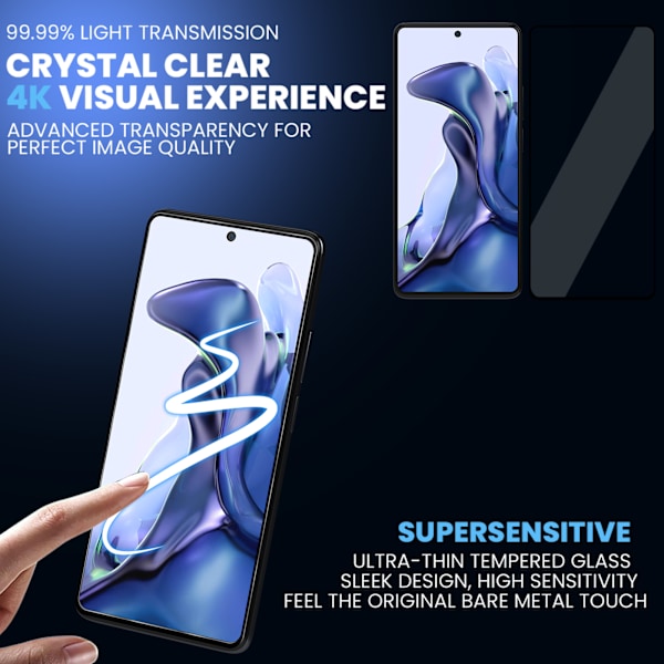 1-Pack XIAOMI 11T Skærmbeskyttelse - Hærdet Glas 9H - Super kvalitet 3D