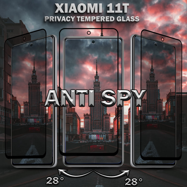 1-Pack Privacy Skärmskydd For Xiaomi 11T - Härdat Glas 9H - Super Kvalitet 3D