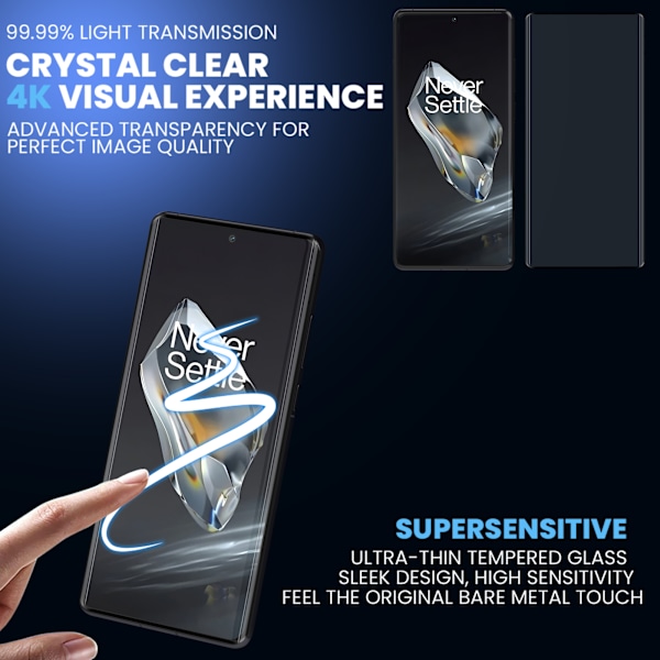 2-Pack ONEPLUS 13 Skærmbeskyttelse & 2-Pack linsebeskyttelse - Hærdet Glas 9H - Super kvalitet 3D
