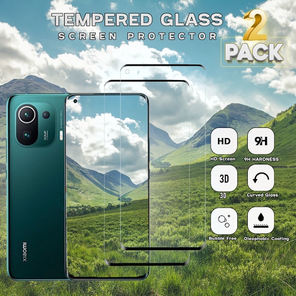 2-Pack XIAOMI 11 PRO Skærmbeskyttelse - Hærdet Glas 9H - Super kvalitet 3D Xiaomi 11 Pro