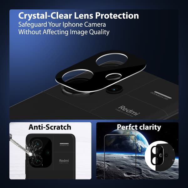 2-Pack Xiaomi Redmi Note 13 Pro Plus Skærmbeskyttelse & 2-Pack linsebeskyttelse - Hærdet Glas 9H - Super kvalitet 3D
