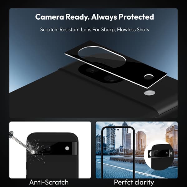 2-Pack Google Pixel 8A Skärmskydd & 2-Pack linsskydd - Härdat Glas | [Automatisk Installation] - Bubbelfritt
