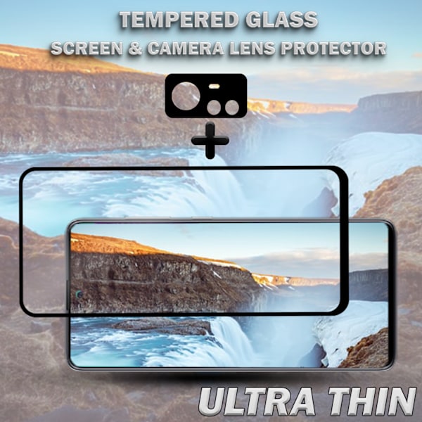 1-Pack XIAOMI 12T Skærmbeskyttelse & 1-Pack linsebeskyttelse - Hærdet Glas 9H - Super kvalitet 3D