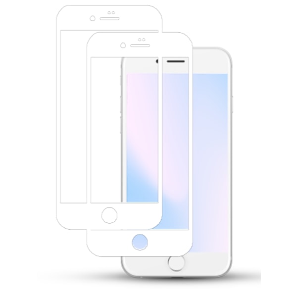 2-Pack IPHONE SE 2022 WHITE Skærmbeskyttelse - Hærdet Glas 9H - Super kvalitet 3D