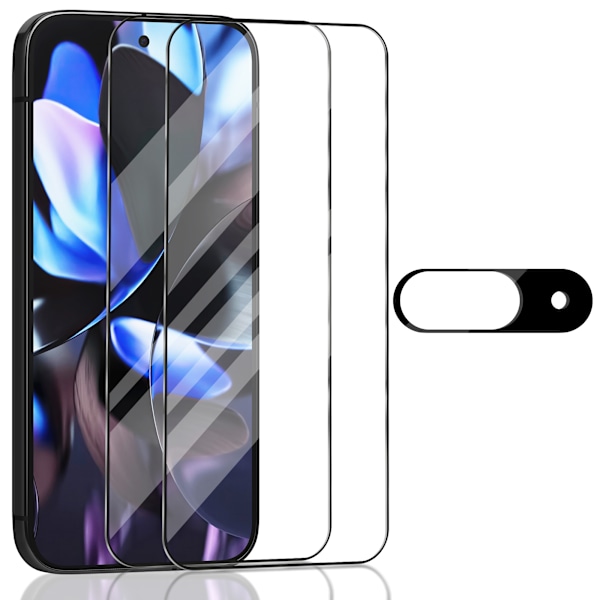 2-Pack Google Pixerl 9 5G Skärmskydd & 1-Pack linsskydd - Härdat Glas 9H - Super kvalitet 3D