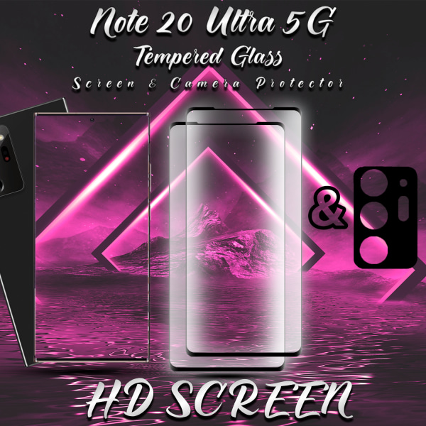 2-Pack Samsung Note 20 Ultra 5G Skärmskydd & 1-Pack linsskydd - 9H GLAS