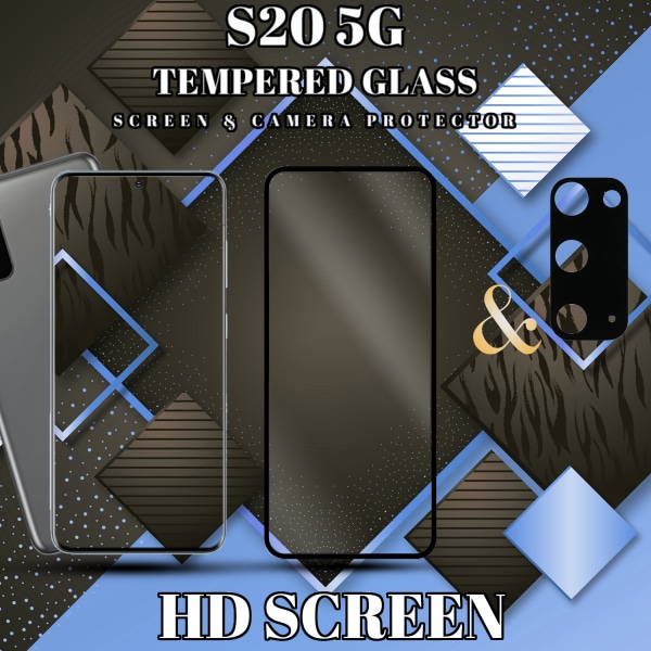 1-Pack Samsung S20 (5G) Skärmskydd & 1-Pack linsskydd - Härdat Glas 9H - Super kvalitet 3D