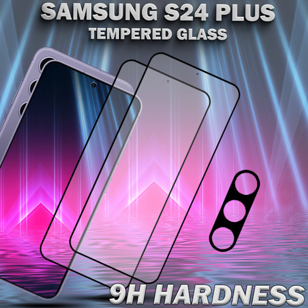 2-Pack SAMSUNG S24 PLUS Skærmbeskyttelse & 1-Pack linsebeskyttelse - Hærdet Glas 9H - Super kvalitet 3D