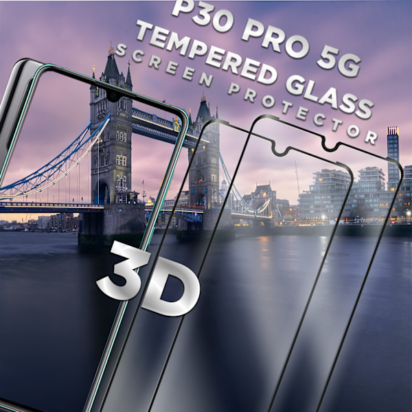 2-Pack Huawei P30 Pro 5G - Härdat Glas 9H – Super kvalitet 3D  Skärmskydd