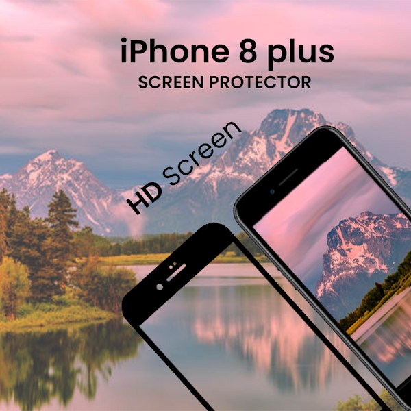 iPhone 8 Plus Svart - Härdat Glas 9H - Super Kvalitet 3D