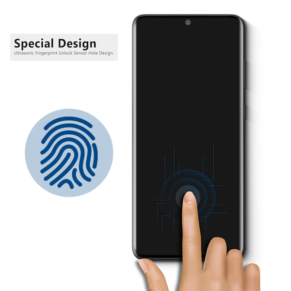 Samsung S20 härdat glas 3D 9H Top Kvalitet skärmskydd- Svart