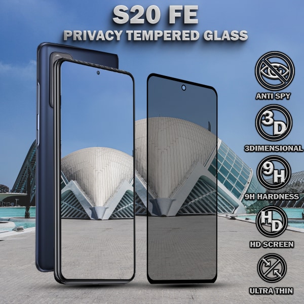 1-Pack Privacy Skärmskydd For Samsung S20 FE - Härdat Glas 9H - Super Kvalitet 3D