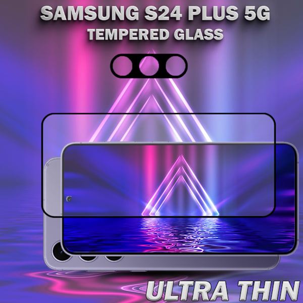 1-Pack SAMSUNG S24 PLUS 5G Skärmskydd & 1-Pack linsskydd - Härdat Glas 9H - Super kvalitet 3D