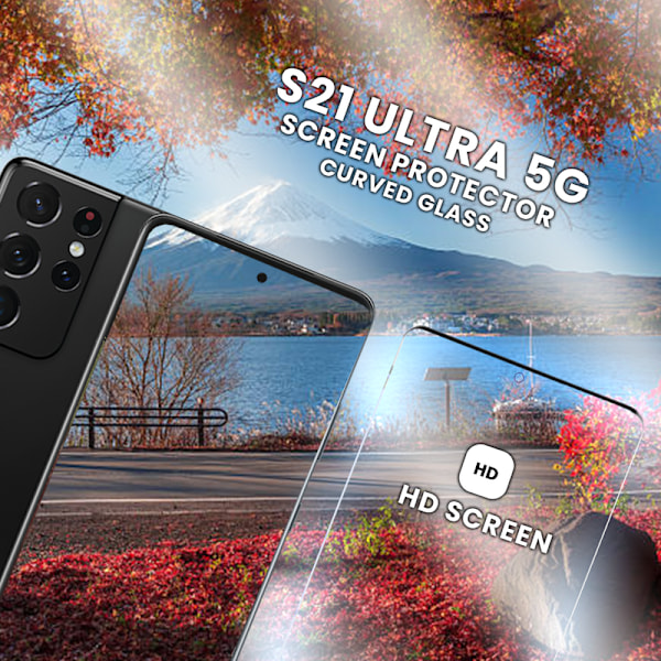 1-Pack SAMSUNG GALAXY S21 ULTRA Näytönsuoja - Karkaistu Lasi 9H - Super laatu 3D