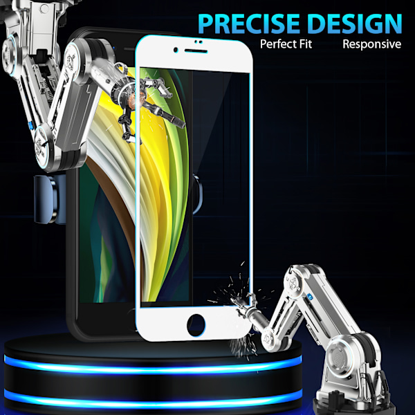 2-Pack Iphone SE (2020-2022) White Näytönsuoja - Karkaistu Lasi 9H - Super laatu 3D