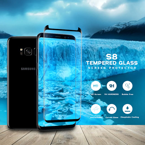 1-Pack SAMSUNG GALAXY S8 Skærmbeskyttelse - Hærdet Glas 9H - Super kvalitet 3D