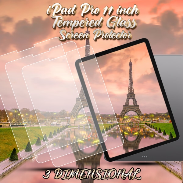 3-Pack Apple iPad Pro (11 inch) - Härdat Glas 9H - Super Kvalitet Skärmskydd